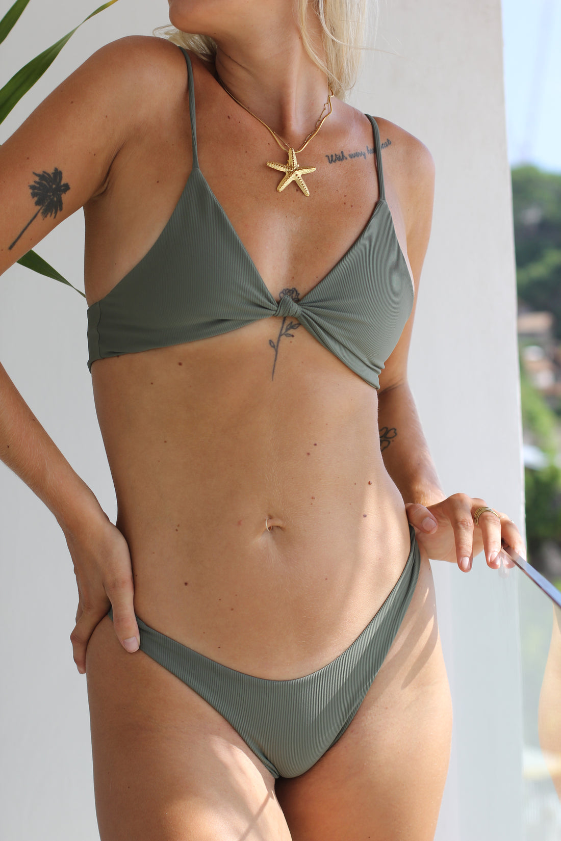 TOP BALANGAN VERDE BOSQUE THIN RIB
