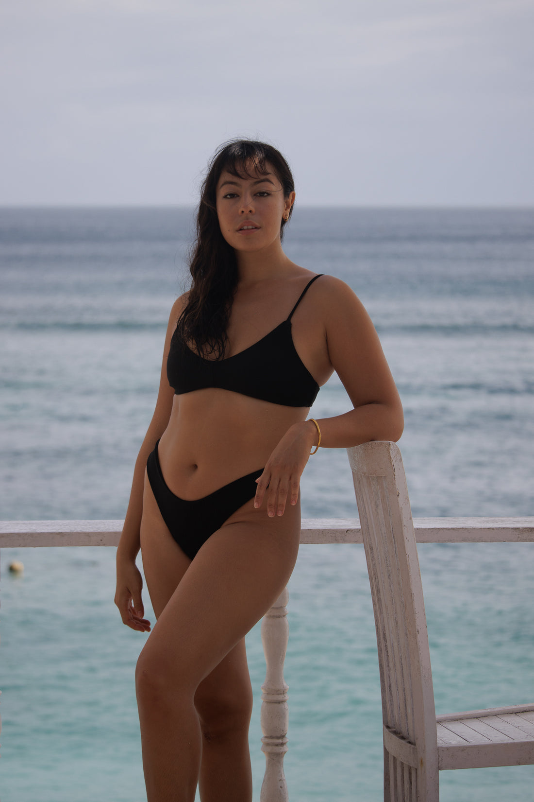Top Bikini Lombok Texturas Negro